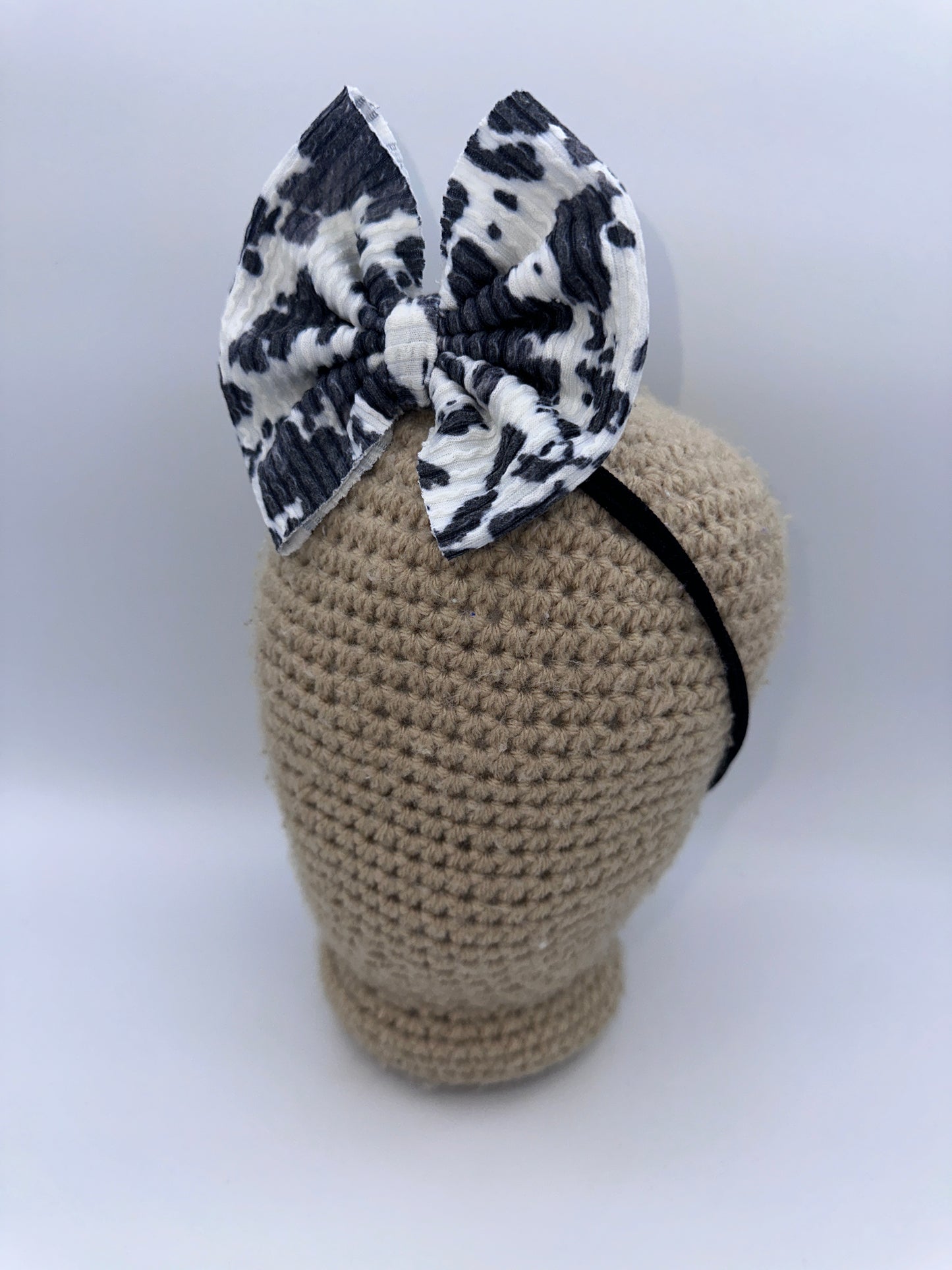 Black Cow Print Urban Rib Knit