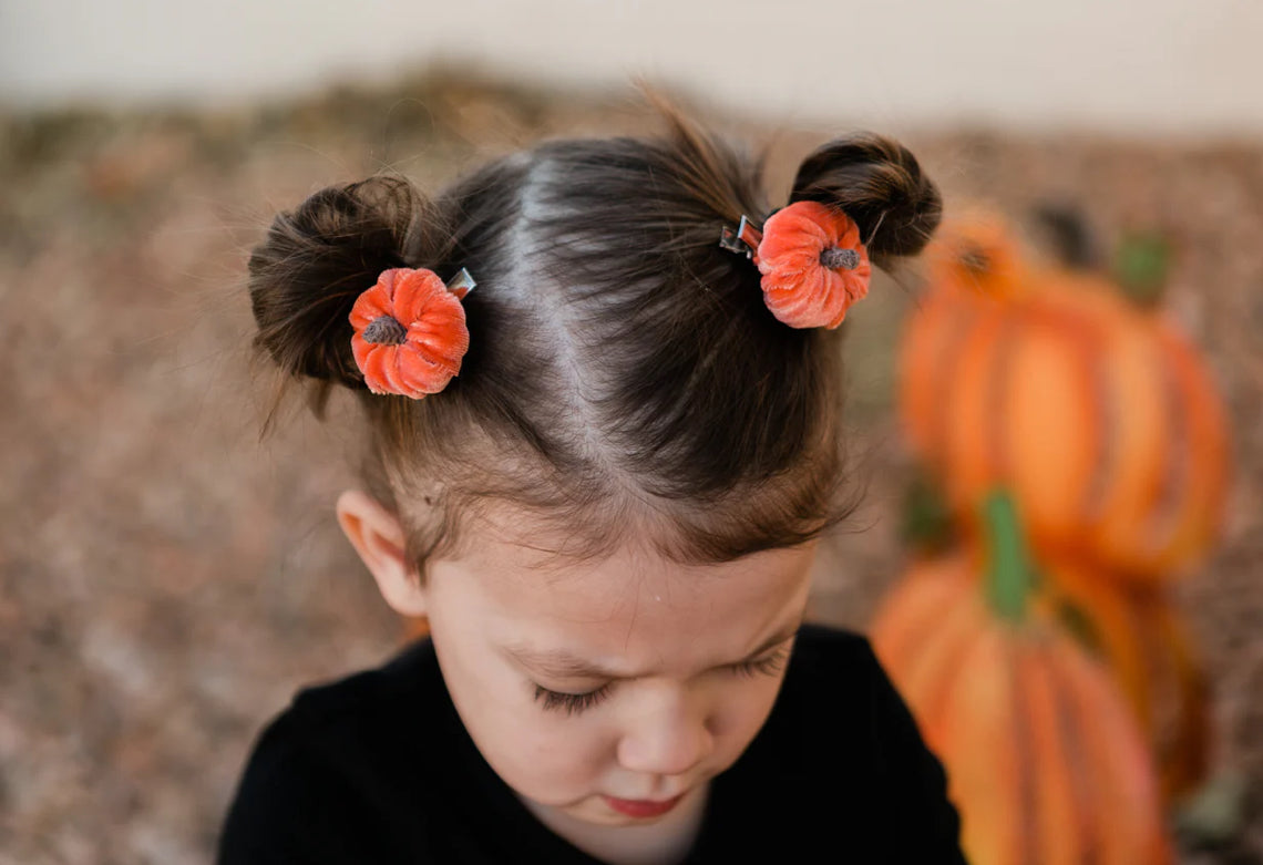 Orange Pumpkin Pigtail Set