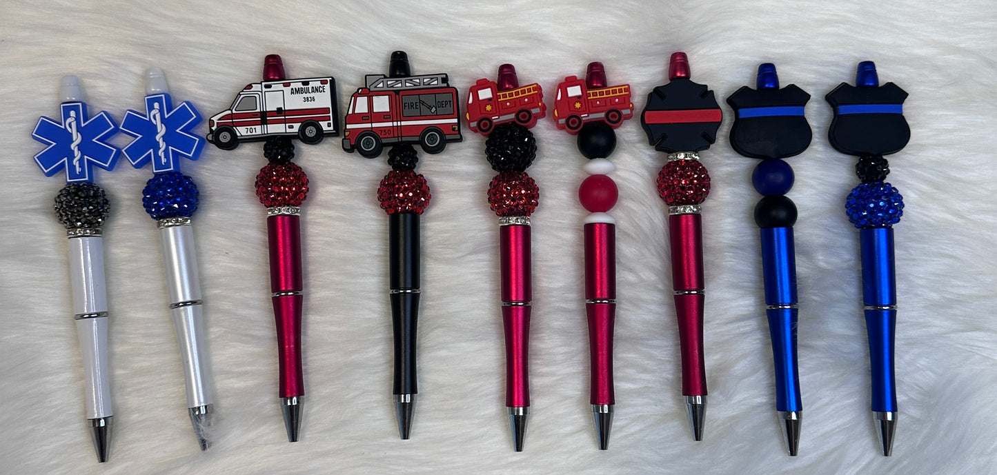 First Responder Beaded Pen