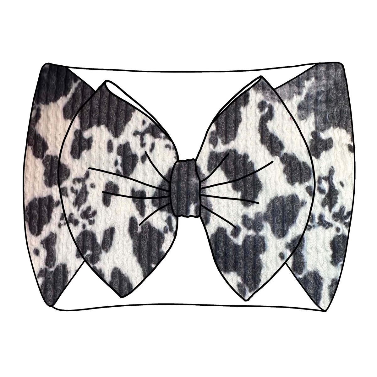 Black Cow Print Urban Rib Knit