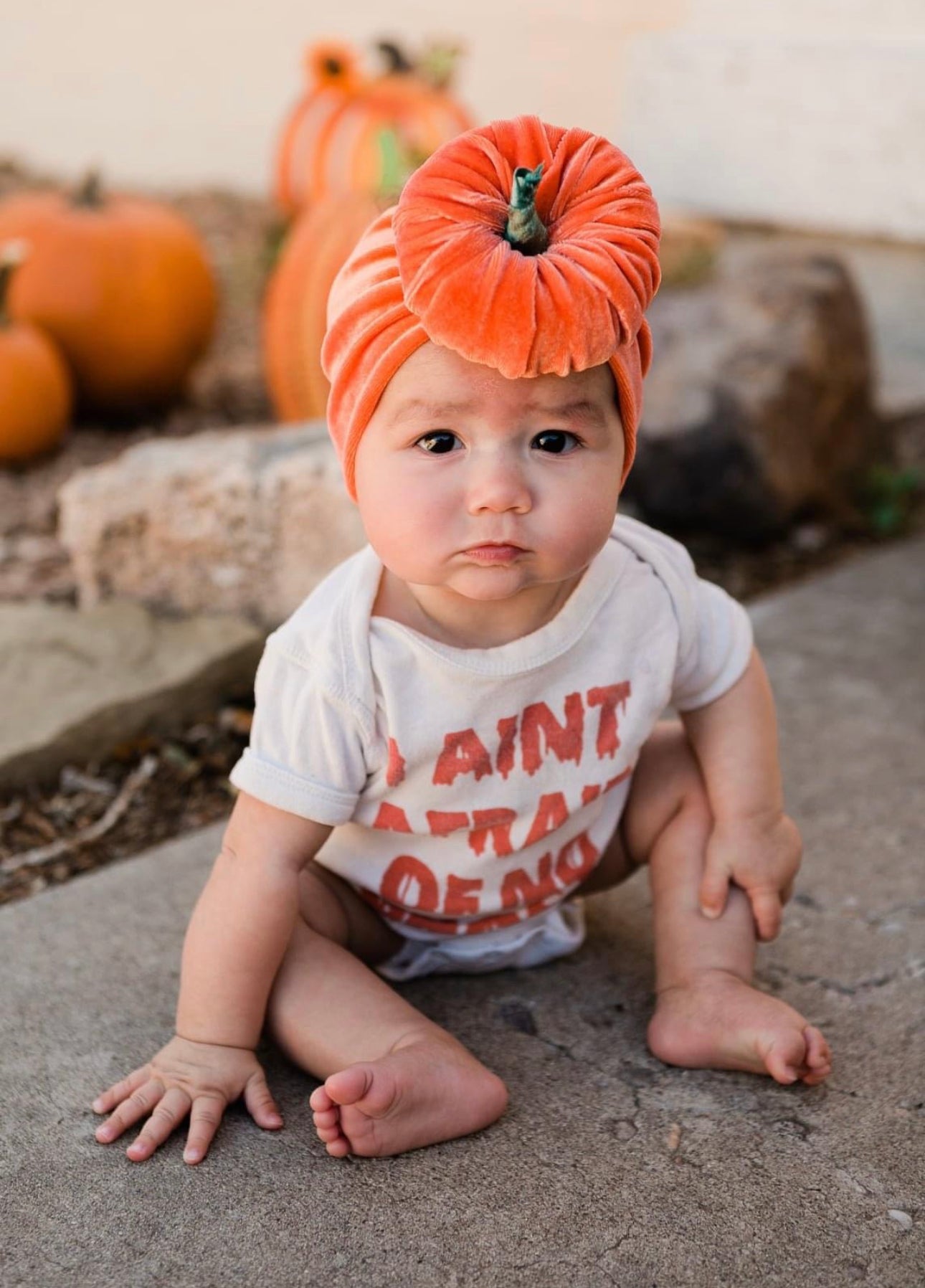 Orange Pumpkin Head Wrap
