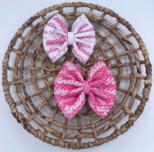 Checkered Sublimation Name Bow