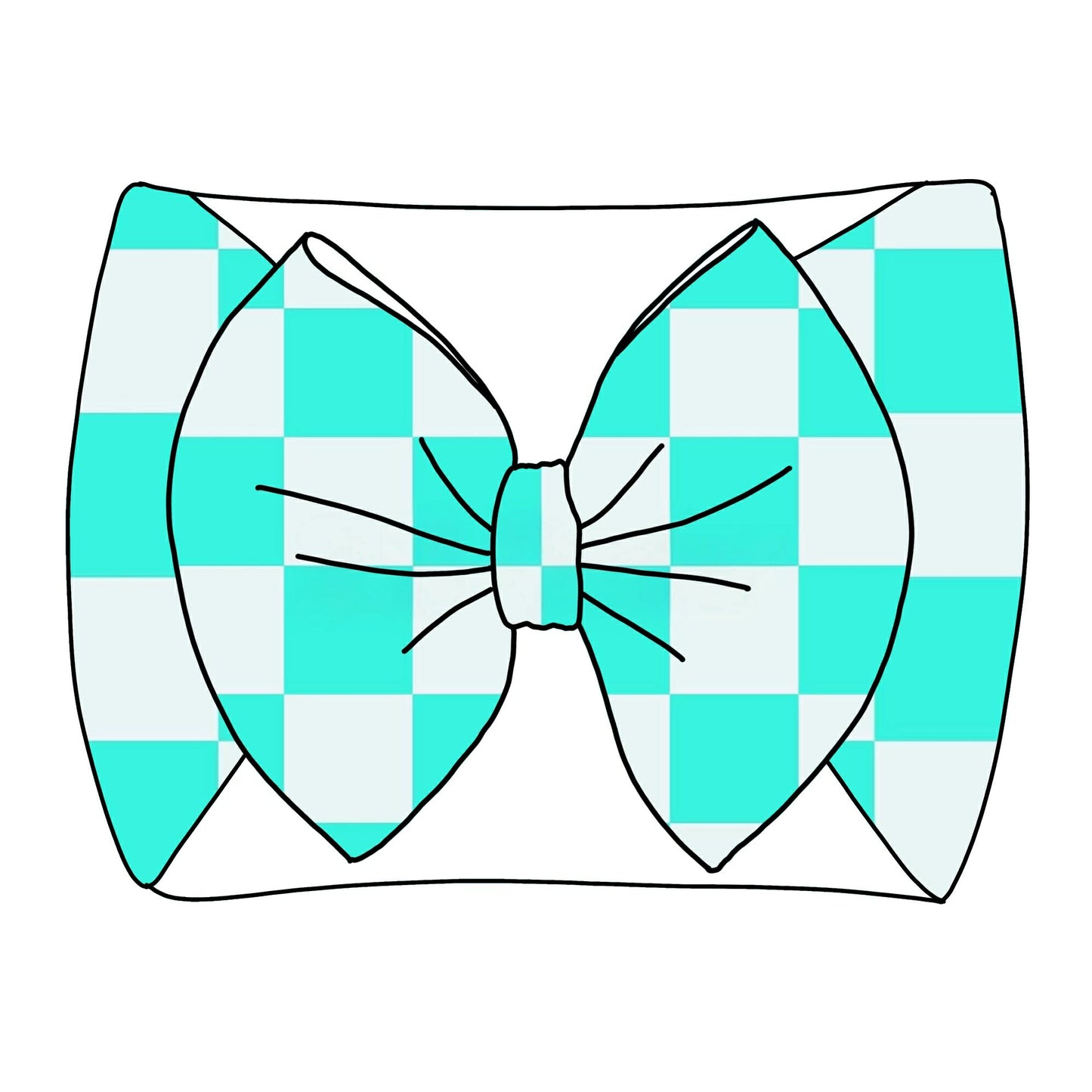 Turquoise Checker Thin Scuba