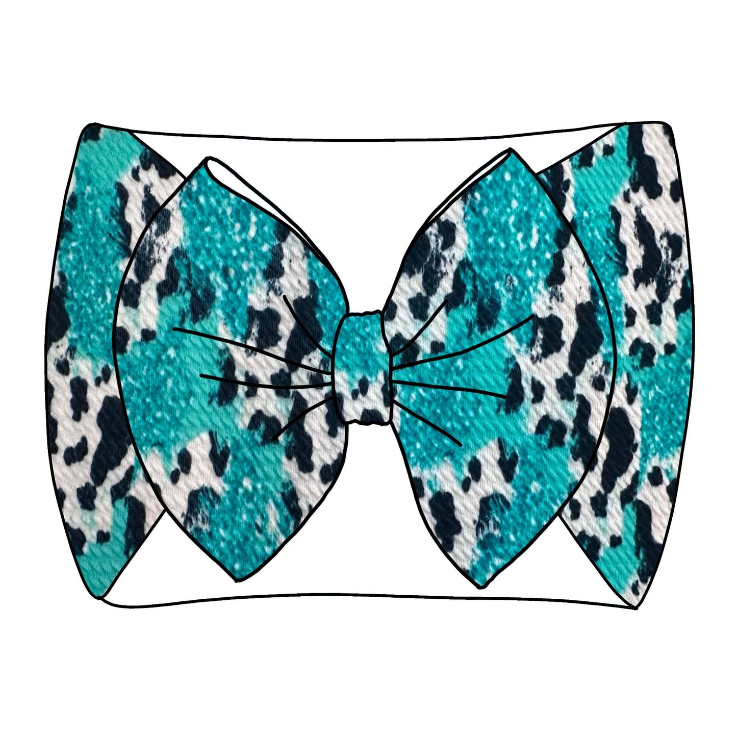 Turquoise Cow Print