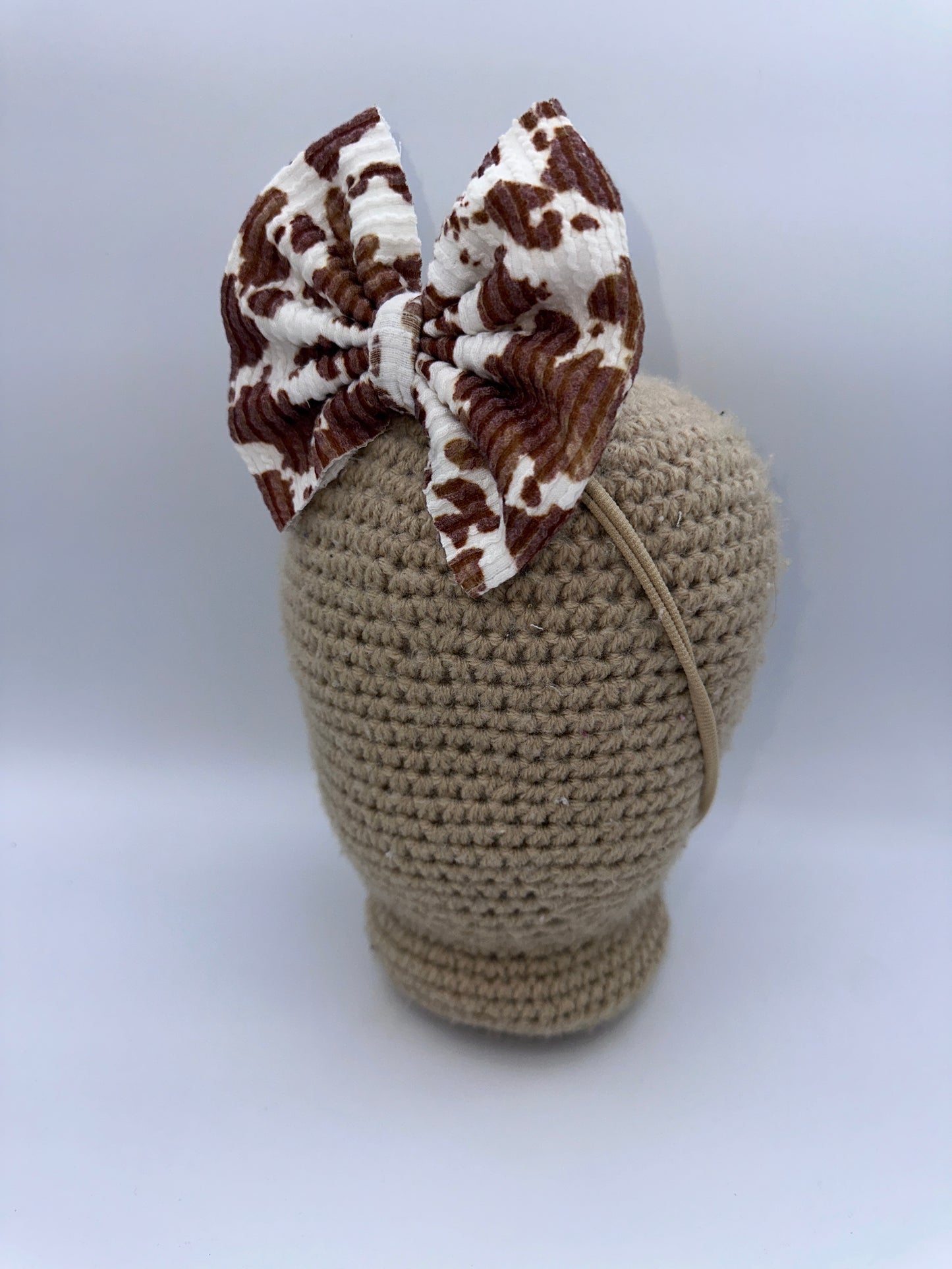 Brown Cow Print Urban Rib Knit