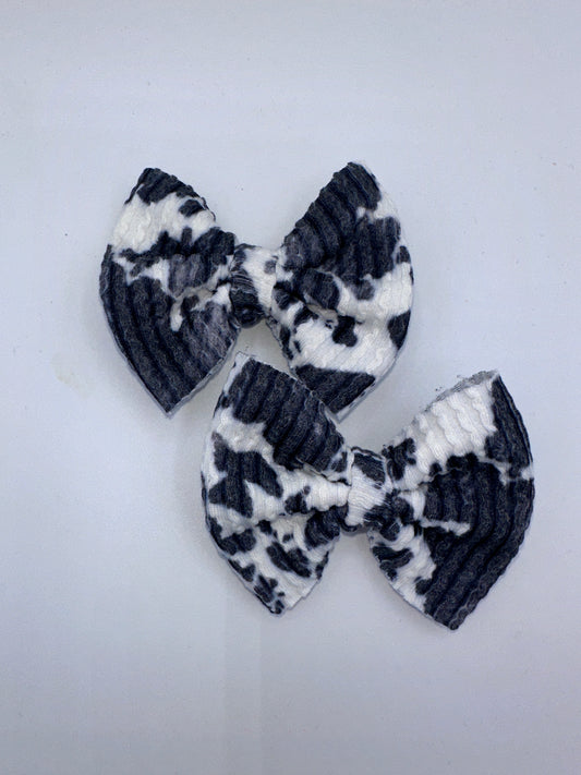 Black Cow Print Urban Rib Knit