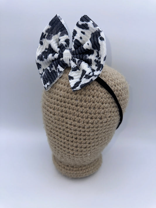 Black Cow Print Urban Rib Knit