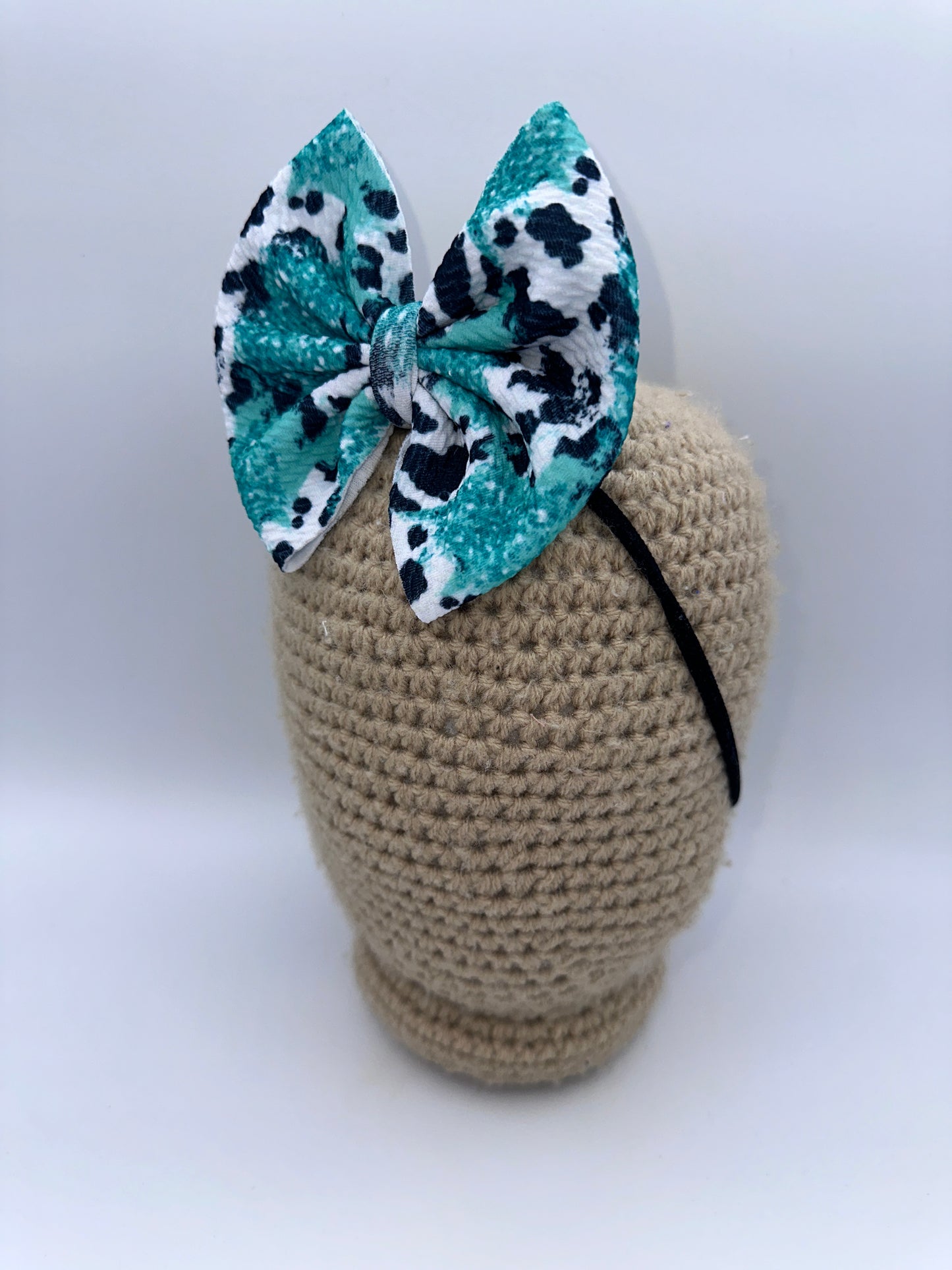 Turquoise Cow Print