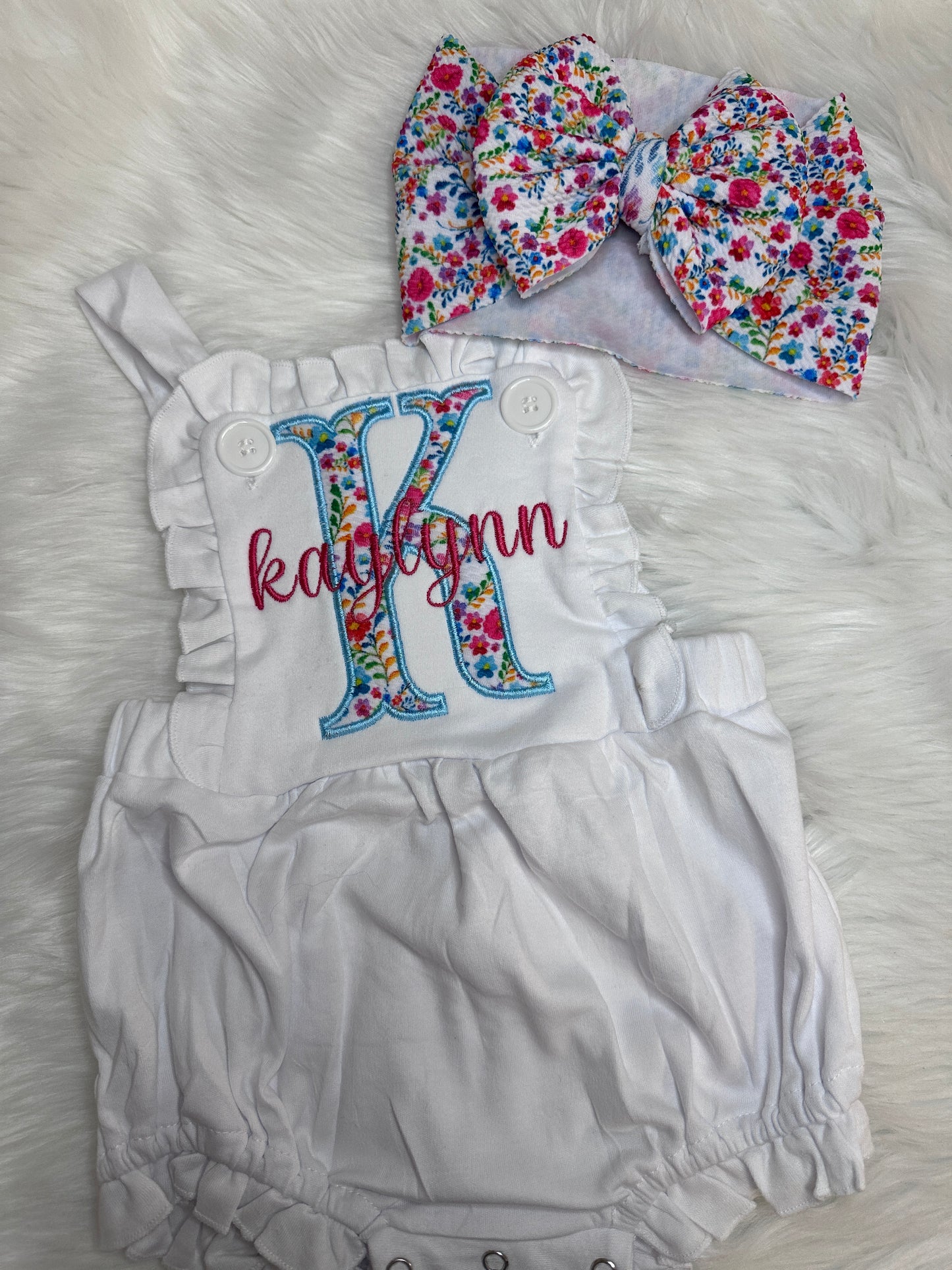 Personalized Embroidered Bubble Romper