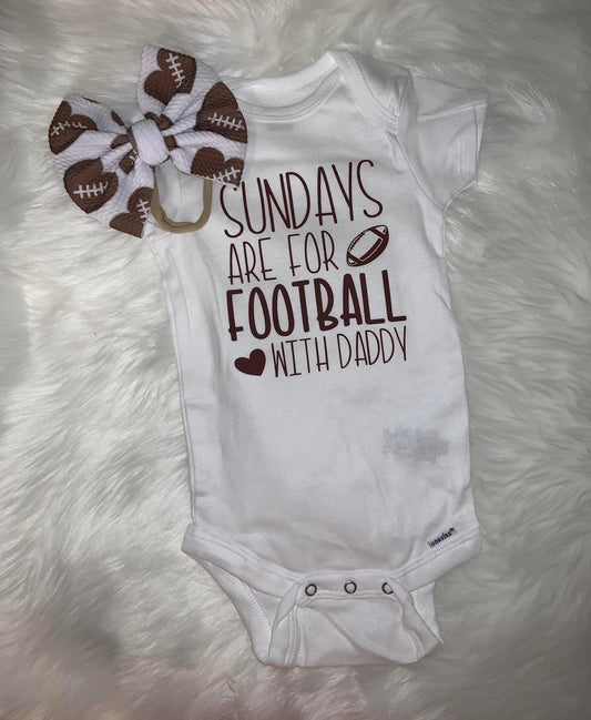 Football With Daddy Short Sleeve Onesie