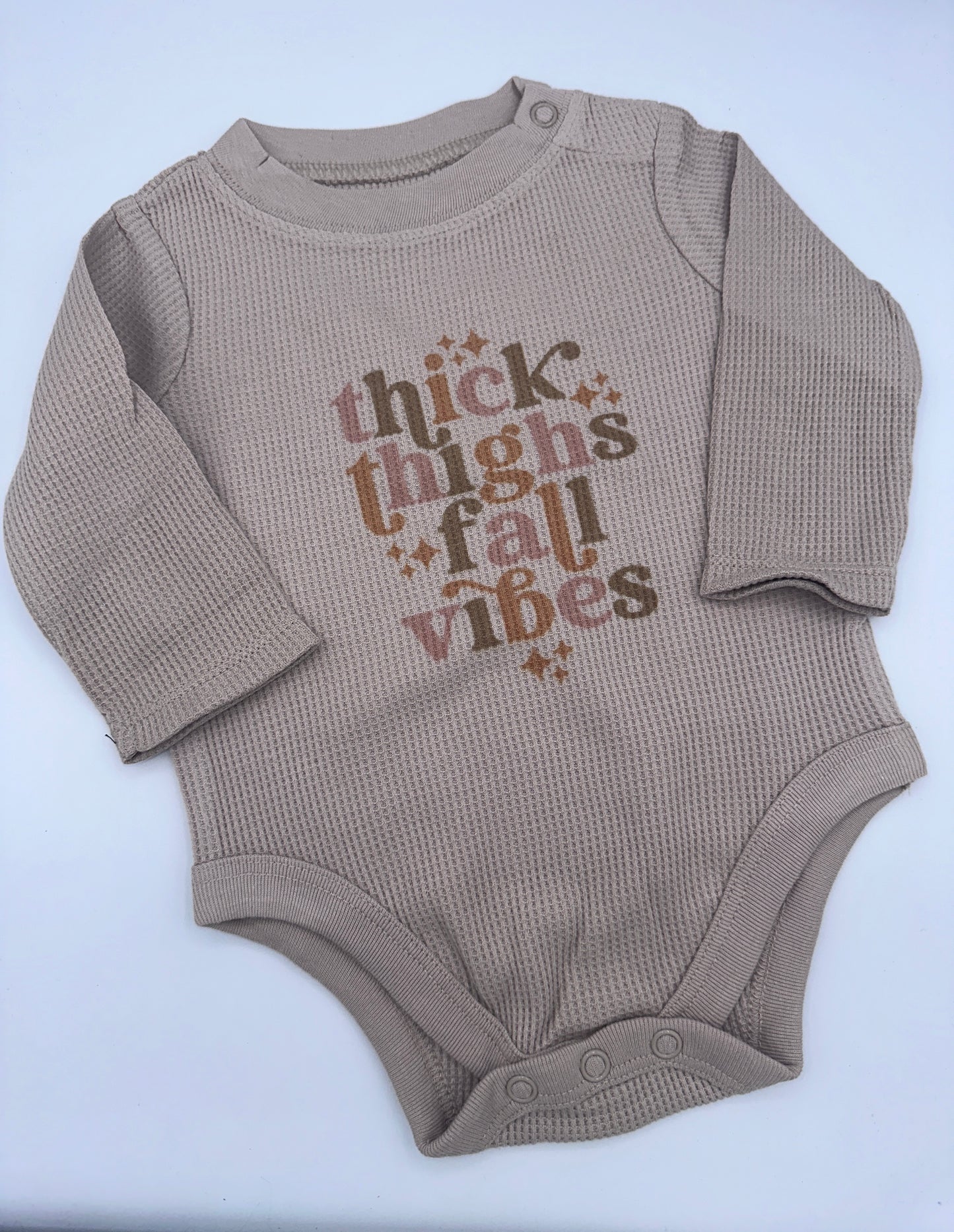 Thick Thighs & Fall Vibes Long Sleeve Onesie