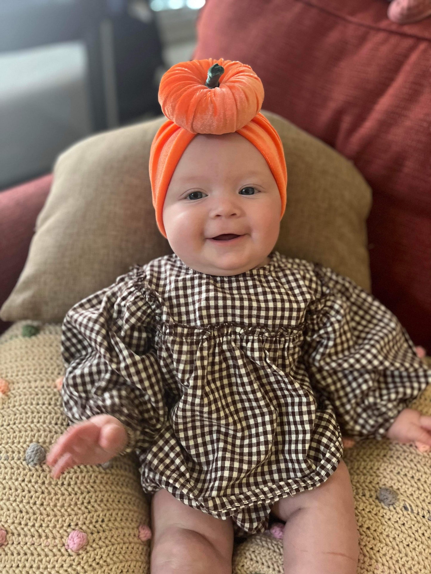 Orange Pumpkin Head Wrap